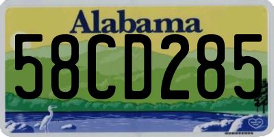 AL license plate 58CD285