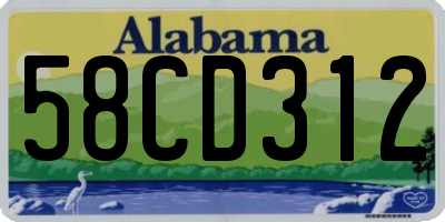 AL license plate 58CD312
