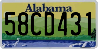 AL license plate 58CD431