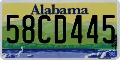 AL license plate 58CD445