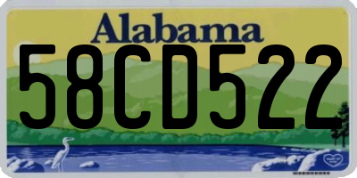 AL license plate 58CD522
