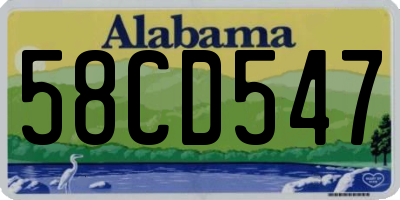AL license plate 58CD547