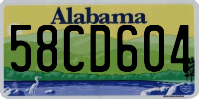 AL license plate 58CD604