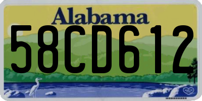 AL license plate 58CD612