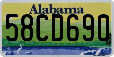 AL license plate 58CD690