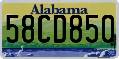 AL license plate 58CD850