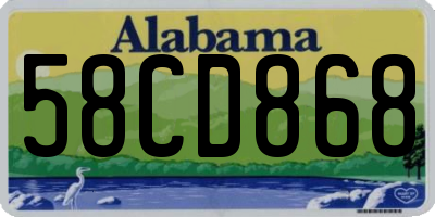 AL license plate 58CD868