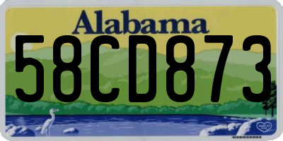 AL license plate 58CD873