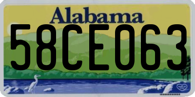 AL license plate 58CE063