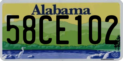 AL license plate 58CE102