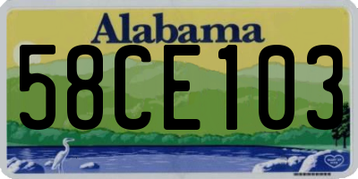 AL license plate 58CE103