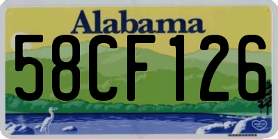 AL license plate 58CF126