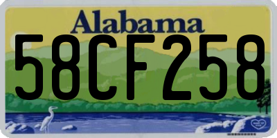 AL license plate 58CF258