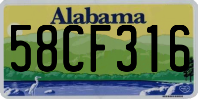 AL license plate 58CF316