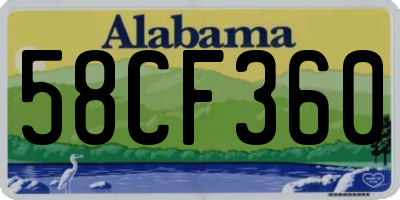 AL license plate 58CF360
