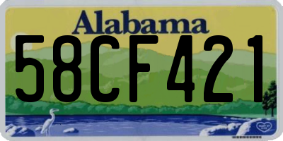 AL license plate 58CF421