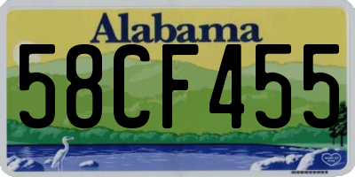 AL license plate 58CF455
