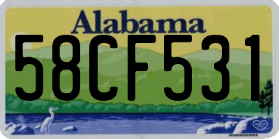 AL license plate 58CF531