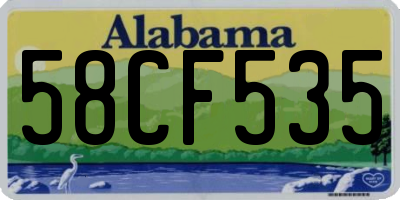 AL license plate 58CF535