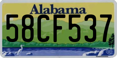 AL license plate 58CF537