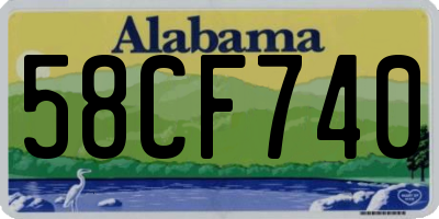 AL license plate 58CF740