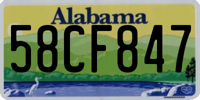 AL license plate 58CF847