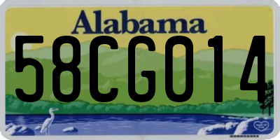 AL license plate 58CG014