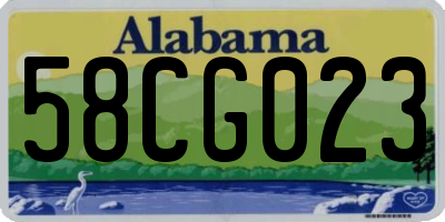 AL license plate 58CG023