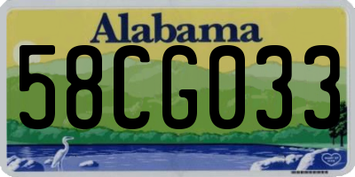 AL license plate 58CG033