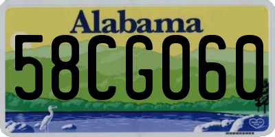 AL license plate 58CG060