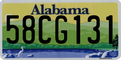 AL license plate 58CG131