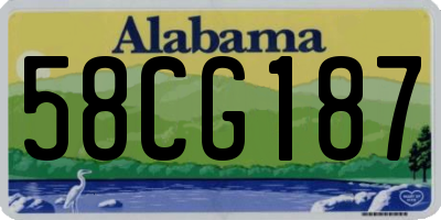 AL license plate 58CG187