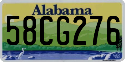 AL license plate 58CG276