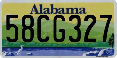 AL license plate 58CG327