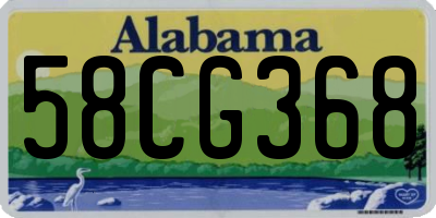 AL license plate 58CG368
