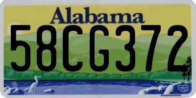 AL license plate 58CG372