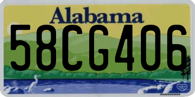 AL license plate 58CG406