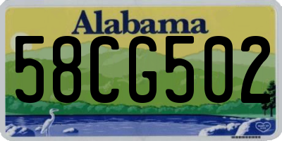 AL license plate 58CG502