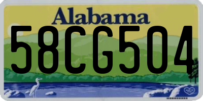 AL license plate 58CG504