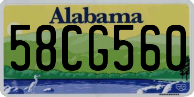 AL license plate 58CG560