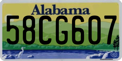 AL license plate 58CG607