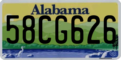 AL license plate 58CG626