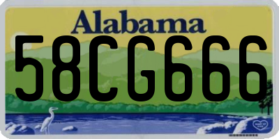 AL license plate 58CG666