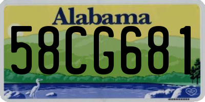 AL license plate 58CG681