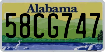 AL license plate 58CG747