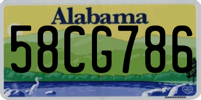 AL license plate 58CG786
