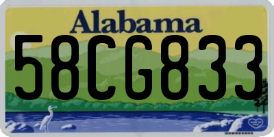 AL license plate 58CG833