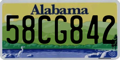 AL license plate 58CG842