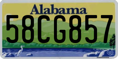 AL license plate 58CG857