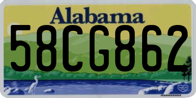 AL license plate 58CG862
